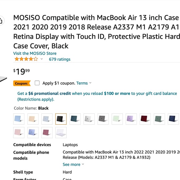 Macbook Air 13 (2020) Plastic Hard Shell - Picture 3 of 3